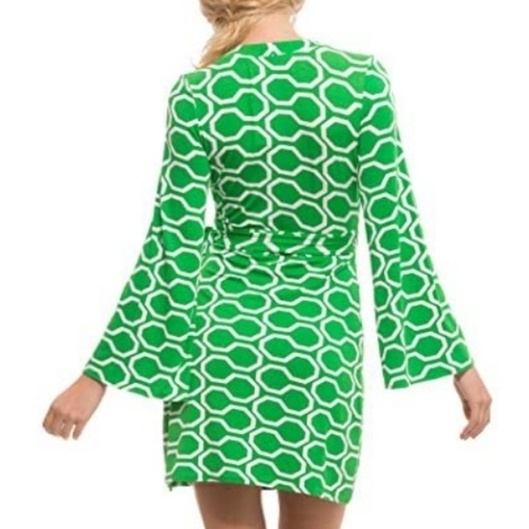 Macbeth Collection Links Pattern Wrap Dress SZ SM - Picture 2 of 5